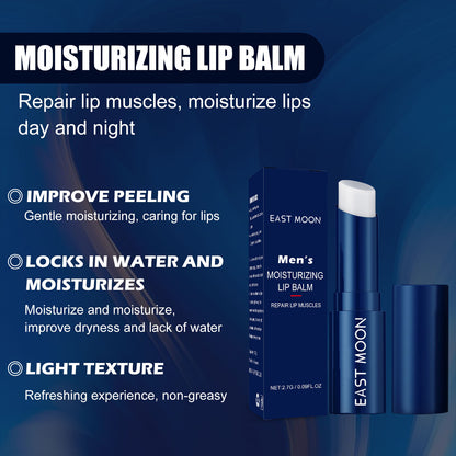 1pc 2.7g Men's Moisturizing Lip Balm, Hydrating Moisturizing Lip Lines, Gentle Moisturizing Natural Glossy Lip Balm, Shea Butter Wax Stick With Plant Squalane