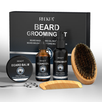 Beard Kit Gifts for Men with Natural Oil Beard Grooming Kit Best Gifts for Men Husband Father Boyfriend Dad Fathers Day Christmas Birthday Valentine Day Beard Oil Beard Balm Beard Wash Shampoo Beard Conditioner Beard Brush Co