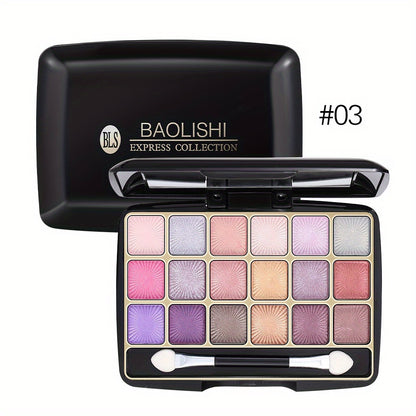 18 Shades Matte Eyeshadow Palette, Pearly Glitter Finish Earth Color Tone, Long Lasting Natural Blendable Colorful Eyeshadow Cosmetics, Gifts For Women Contain Plant Squalene