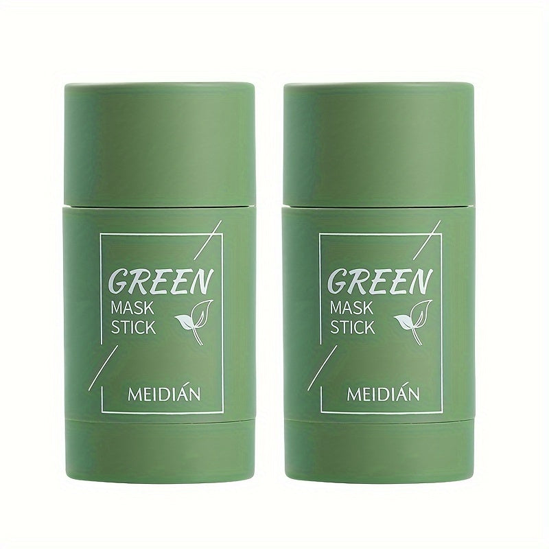 [Natural Green Tea Mask] 2-Pack/4-Pack Green Tea Mask Stick - Hypoallergenic, Natural, Unisex Adult Facial Moisturizer - Oil Control, Skin Firming, Suitable for All Skin Types, Clean Effect, Pure Green Tea Ingredients, Ideal