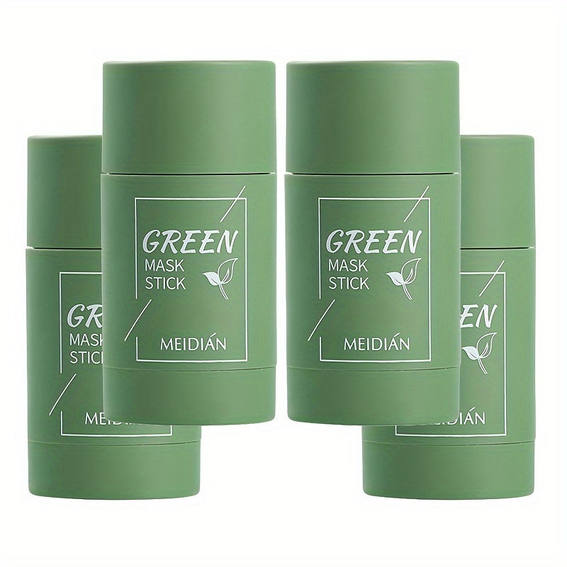 [Natural Green Tea Mask] 2-Pack/4-Pack Green Tea Mask Stick - Hypoallergenic, Natural, Unisex Adult Facial Moisturizer - Oil Control, Skin Firming, Suitable for All Skin Types, Clean Effect, Pure Green Tea Ingredients, Ideal