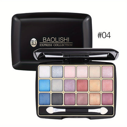 18 Shades Matte Eyeshadow Palette, Pearly Glitter Finish Earth Color Tone, Long Lasting Natural Blendable Colorful Eyeshadow Cosmetics, Gifts For Women Contain Plant Squalene