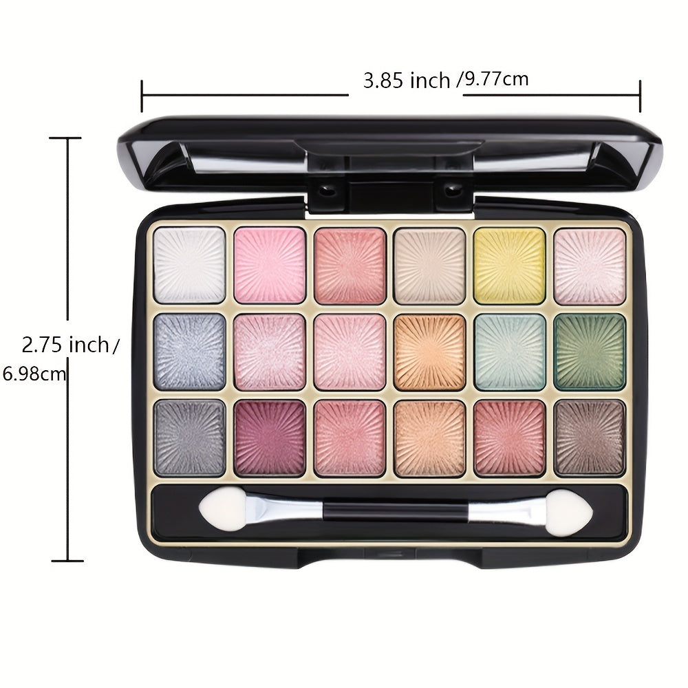 18 Shades Matte Eyeshadow Palette, Pearly Glitter Finish Earth Color Tone, Long Lasting Natural Blendable Colorful Eyeshadow Cosmetics, Gifts For Women Contain Plant Squalene