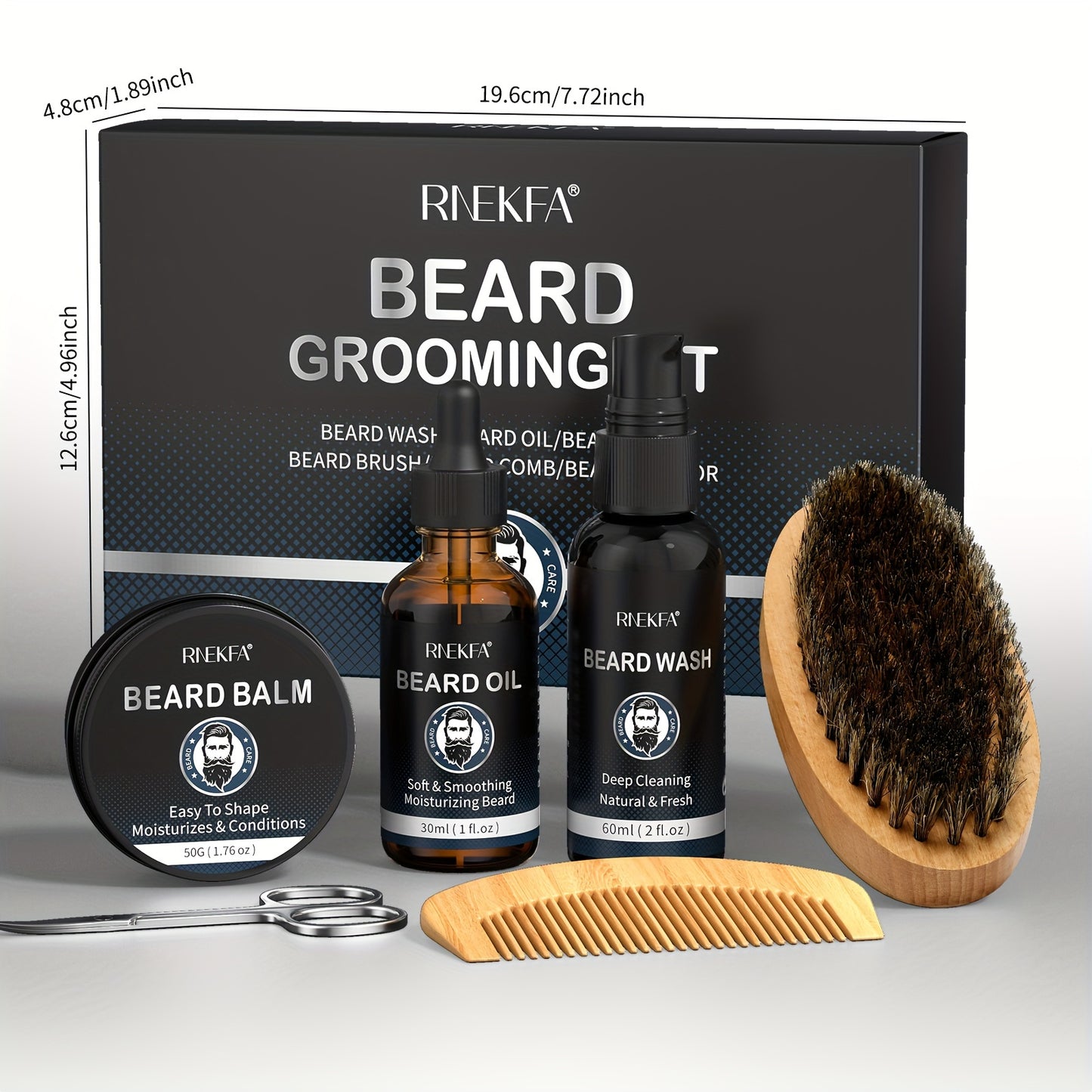Beard Kit Gifts for Men with Natural Oil Beard Grooming Kit Best Gifts for Men Husband Father Boyfriend Dad Fathers Day Christmas Birthday Valentine Day Beard Oil Beard Balm Beard Wash Shampoo Beard Conditioner Beard Brush Co