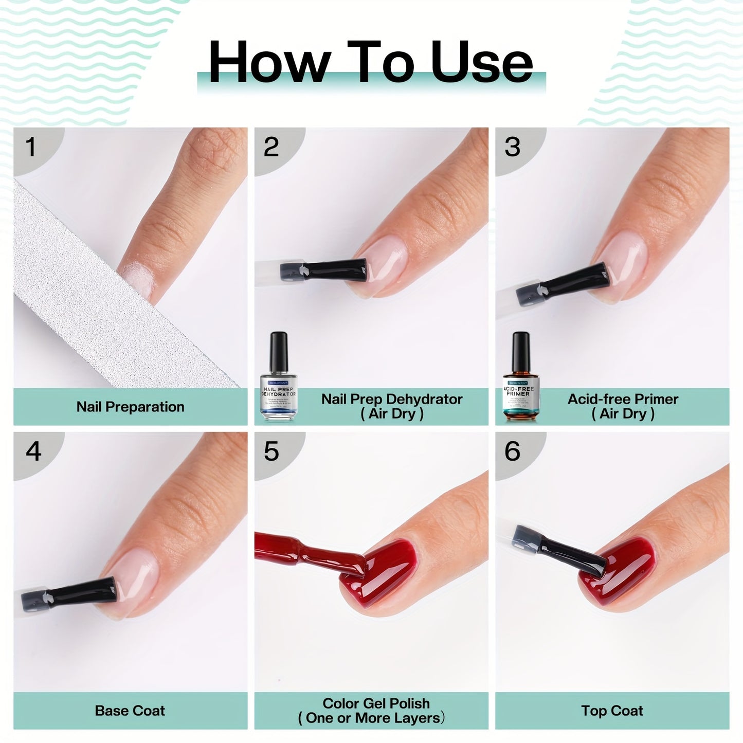 Professional Natural Nail Prep Dehydrate And Acid-Free Primer, Dehydrator For Acrylic And Gel Nail Polish, Non Acid Primer For UV Gels Fast Dry Superior Bonding Agent Box Set