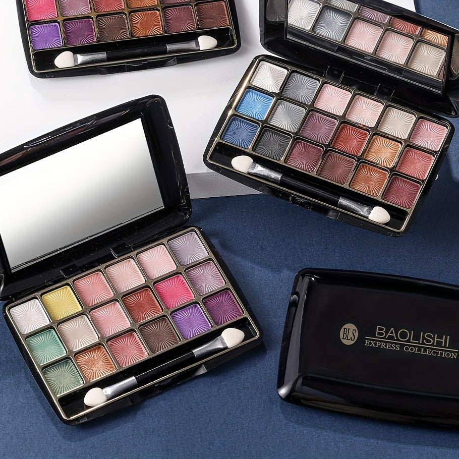 18 Shades Matte Eyeshadow Palette, Pearly Glitter Finish Earth Color Tone, Long Lasting Natural Blendable Colorful Eyeshadow Cosmetics, Gifts For Women Contain Plant Squalene