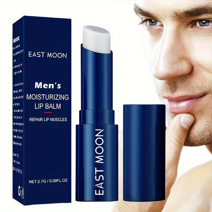 1pc 2.7g Men's Moisturizing Lip Balm, Hydrating Moisturizing Lip Lines, Gentle Moisturizing Natural Glossy Lip Balm, Shea Butter Wax Stick With Plant Squalane