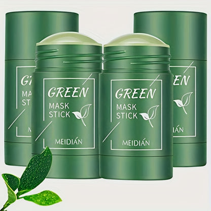 [Natural Green Tea Mask] 2-Pack/4-Pack Green Tea Mask Stick - Hypoallergenic, Natural, Unisex Adult Facial Moisturizer - Oil Control, Skin Firming, Suitable for All Skin Types, Clean Effect, Pure Green Tea Ingredients, Ideal