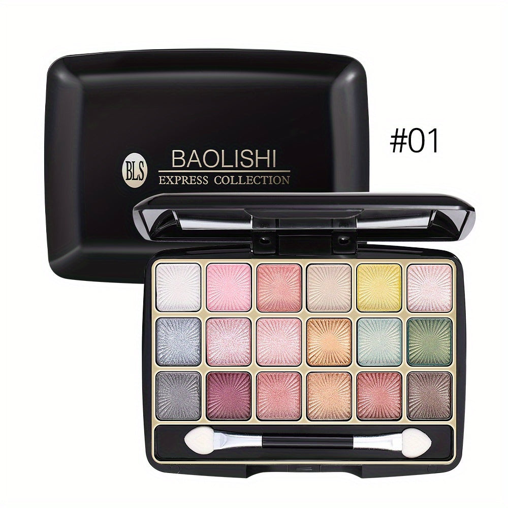 18 Shades Matte Eyeshadow Palette, Pearly Glitter Finish Earth Color Tone, Long Lasting Natural Blendable Colorful Eyeshadow Cosmetics, Gifts For Women Contain Plant Squalene