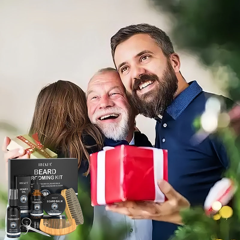 Beard Kit Gifts for Men with Natural Oil Beard Grooming Kit Best Gifts for Men Husband Father Boyfriend Dad Fathers Day Christmas Birthday Valentine Day Beard Oil Beard Balm Beard Wash Shampoo Beard Conditioner Beard Brush Co